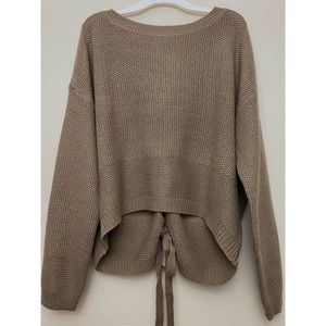 FASHIONNOVA Brown Sweater With Tie Back